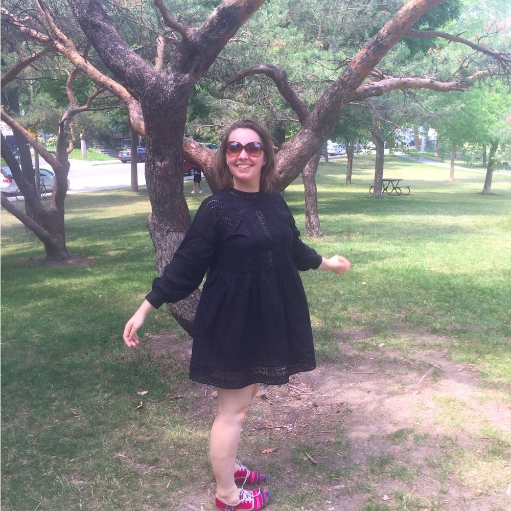 Black Broderie Anglaise Eyelet Cotton Dress from ASOS